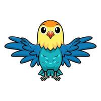 Cute parblue opaline lovebird cartoon flying vector