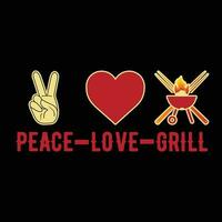 PEACE LOVE GRILL vector