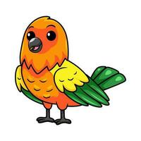 Cute sun conure parrot cartoon vector