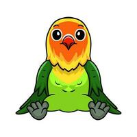 Cute fischer love bird cartoon sitting vector