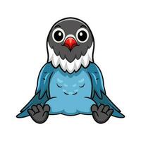 Cute slaty blue love bird cartoon vector