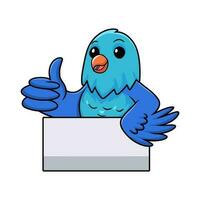 Cute forpus parrotlet bird cartoon giving thumb up vector