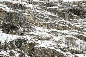 Winter snow covered mountain peaks in Zermatt, Switzerland. photo