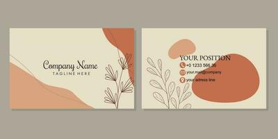 business card design for corporate identity. simple stylish card with hand drawn floral elements vector