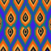 ikat ethnic seamless pattern. abstract ogee textured background for textile, wallpaper vector