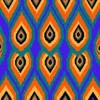 ikat ethnic seamless pattern. abstract ogee textured background for textile, wallpaper vector