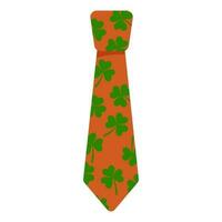 corbata decorada con elementos para el día de san patricio. vector estilo de dibujos animados