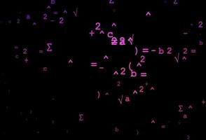 Dark Pink vector texture with mathematic symbols.