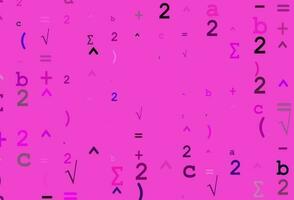 Light Pink vector background with Digit symbols.