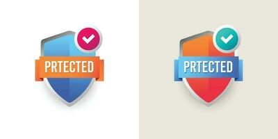 Protected logo design template vector