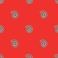 Abstract pattern with spiral lines on red background vector