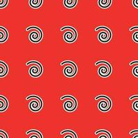 Abstract pattern with spiral lines on red background vector