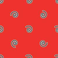 Abstract pattern with spiral lines on red background vector