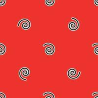 Abstract pattern with spiral lines on red background vector