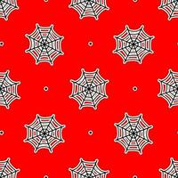 Red Seamless pattern with spider web vector