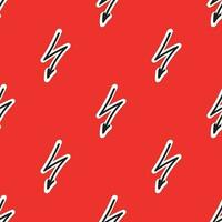 Seamless pattern with Lightning on a red backdrop vector