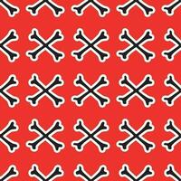 Seamless pattern with bones on a red background. vector