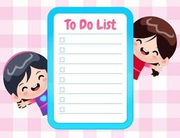 Paper Memo Pads Note Template With Cute Girl vector