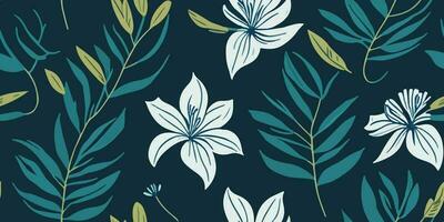 Artistic Interpretation. Exploring the Beauty of Frangipani Flowers in Patterns vector