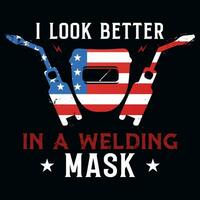 Welder tshirt design vector