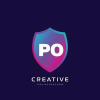 PO initial logo With Colorful template vector