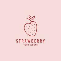 Fresh Strawberry Fruit Logo Template vector