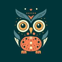 Owl flat design logo illustration is wise and sophisticated, perfect for brands that value knowledge and insight. vector