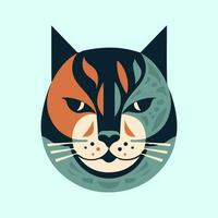 Get your paws on our stylish cat head logo. This flat design illustration is the purrfect way to showcase your feline flair vector