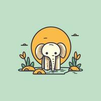 un linda y kawaii elefante con grande, redondo ojos y un juguetón expresión, Perfecto para niños' diseños y divertido proyectos vector