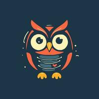 Owl flat design logo illustration is wise and sophisticated, perfect for brands that value knowledge and insight. vector