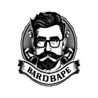 Barbershop logo featuring a classic barber's pole and traditional scissors, perfect for a vintage-inspired look vector