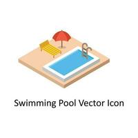 nadando piscina isométrica vector icono. eps 10