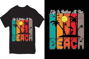 Summer T-shirt Design, Summer paradise, Surfing Paradise, Break The Waves, Sea Beach, California Beach, Santa Monica Beach, Enjoy Great Summer, T-shirt, Typography T-shirt Design vector