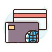crédito tarjeta vector llenar contorno icono.simple valores ilustración stock.eps 10