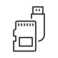 memory cards  vector  outline icon Illustration. EPS 10