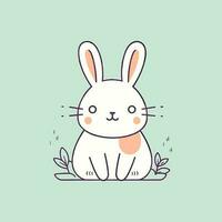 Cute kawaii rabbit bunny cartoon easter cutevector illustration vector