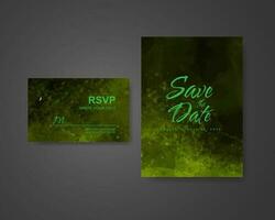 Wedding invitation with abstract watercolor background vector