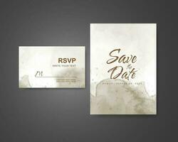 Wedding invitation with abstract watercolor background vector