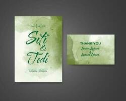 Wedding invitation with abstract watercolor background vector