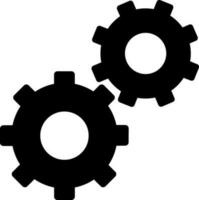 Flat style setting gear in black color. vector