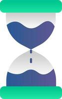 Green And Blue Hourglass Icon In Flat Style. vector