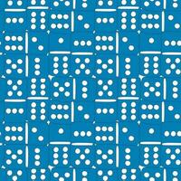 Classic Dominoes. Board Game Vector Seamless Pattern for Kids. Blue Background with Scattered Domino Stones. Blue background, games, fun, entertainment, funny time.