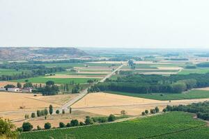 view of the sown fields on the plain photo