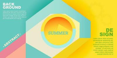 Colorful Summer background layout banners design. Template 3D product display cylindrical shape. Horizontal poster, greeting card, header website sale ad promotion. vector