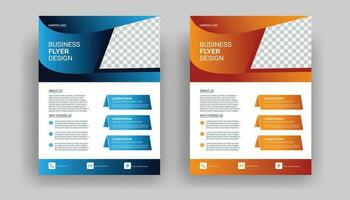 Modern business flyer design template vector design front and back. Layout template in A4 size. Corporate flyer design template.