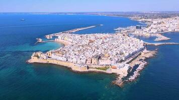 Aerial view of Gallipoli in Apulia, Italy video