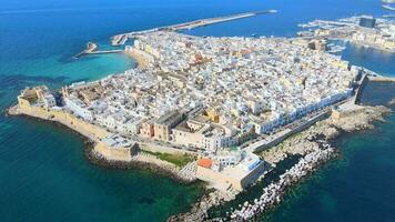 Aerial view of Gallipoli in Apulia, Italy video