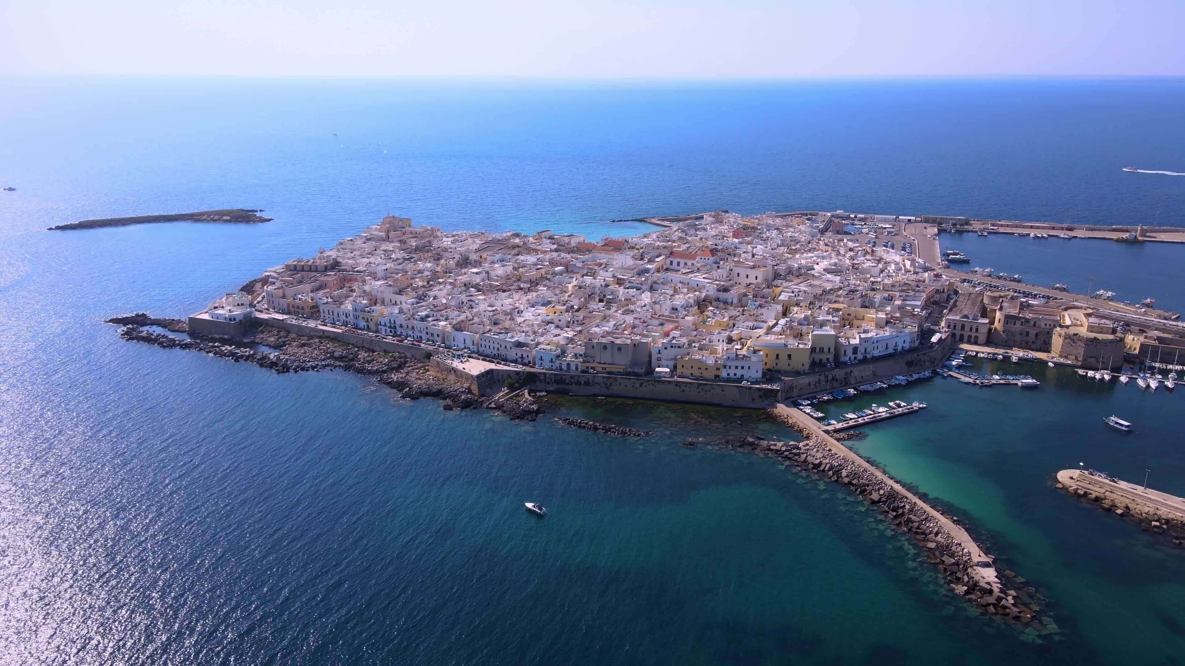 Aerial view of Gallipoli in Apulia, Italy 25372638 Stock Video at Vecteezy
