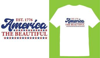 est. 1776 America el hermosa camiseta vector