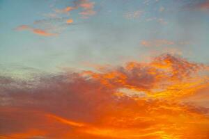 orange sunrise in the rural fields of Thailand photo